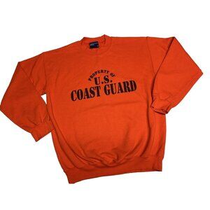Property Of U.S. Coast Guard Sweatshirt Orange Adult Size M MV Sport